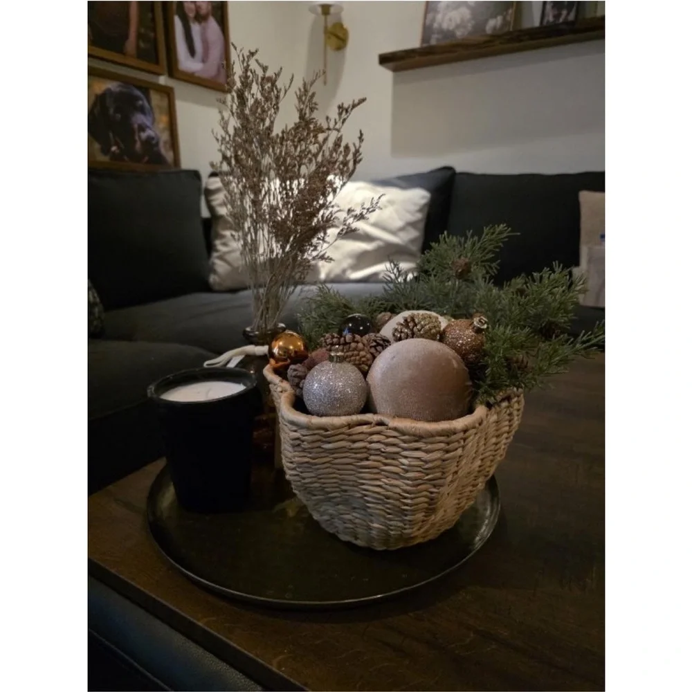 Sculpted Natural Woven Basket - Threshold™